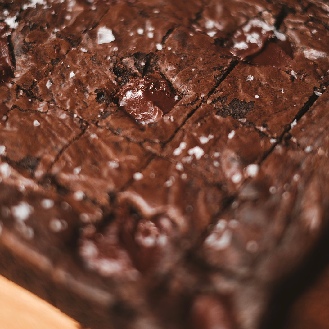 Sea Salt Choc Chunk Brownies