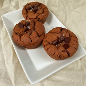 Sea Salt Chocolate Mochi Muffins